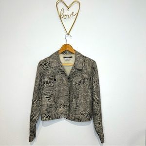Vintage Maggy London Silk Snake Print Crop Jacket/Blazer